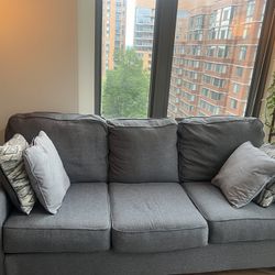 Three Seat Grey Sofa For Sale 