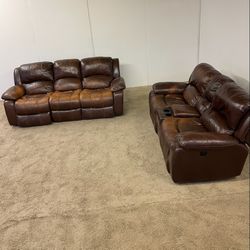 Power Recliner Couch And Loveseat *Free Delivery*