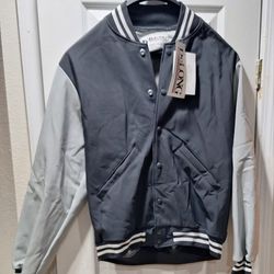 DELONG SPORTS JACKET GRAY JACKET LIGHT GRAY SLEEVES 