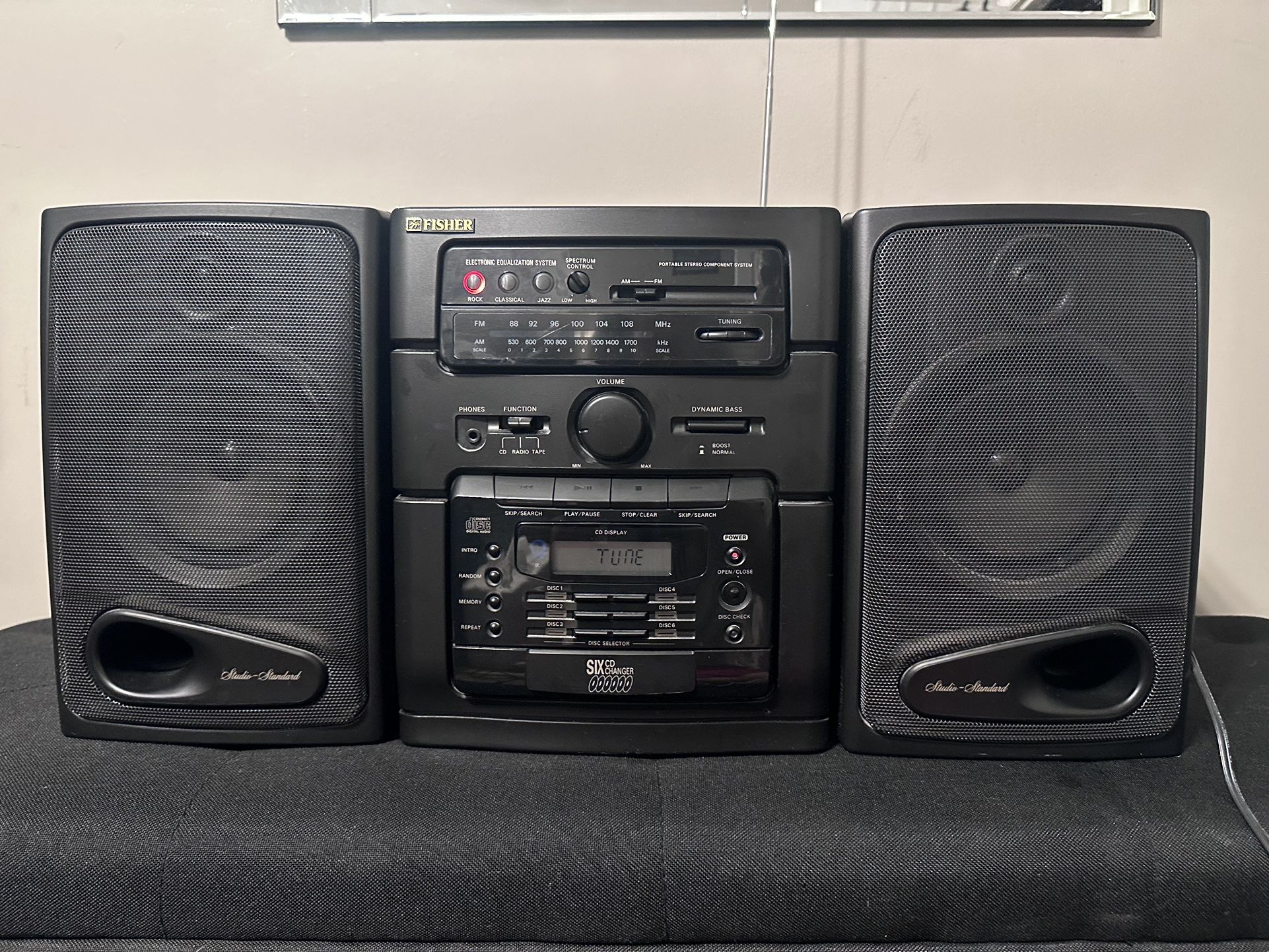 Fisher PH-D650 Stereo Boombox Cassette 6 Disc CD Radio Tested Pre-owned