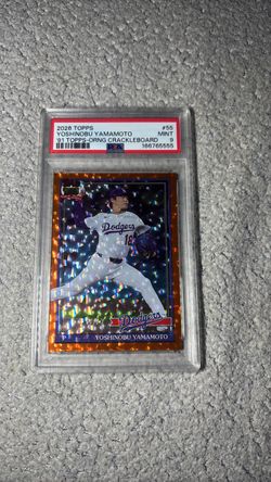 2026 Topps Yoshinobu Yamamoto '91 Orange Crackleboard/25 PSA 9
