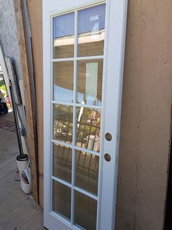 28x78 exterior single french door steel slab only no frame ,low e, left hand,one scratch and one dent