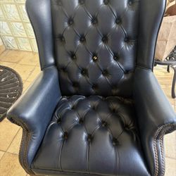 Leather Blue Arm Chair