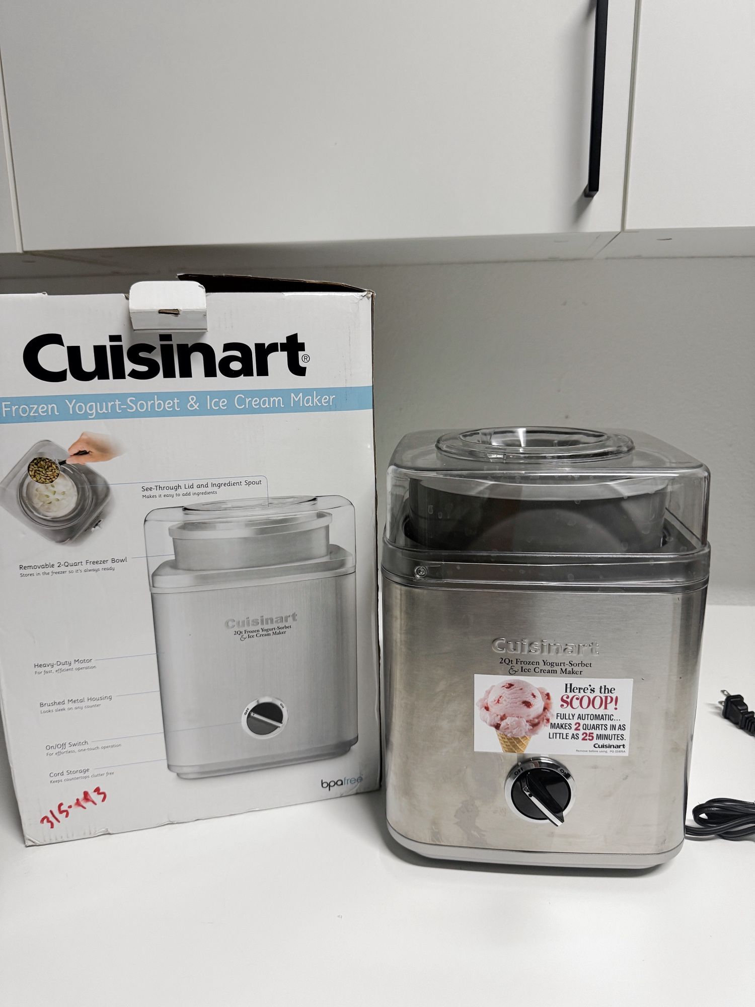 Cuisinart Ice Cream Maker Machine, 2-Quart Ice Cream