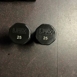 25Lbs Umax Used Gym Quality Dumbells 