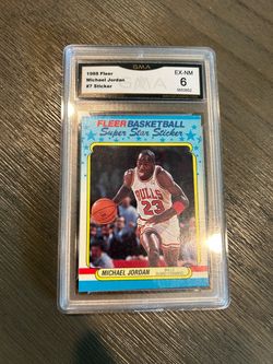 1988 Fleer Michael Jordan #7 Sticker GMA 6