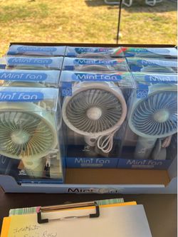 Mini personal fans with w led lights 3 speeds. New
