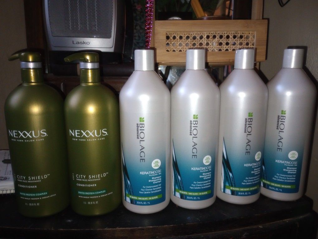 4 Biolage Advanced Keratindose Shampoo/ 2 Nexxus Step2 City Shield Conditioner.