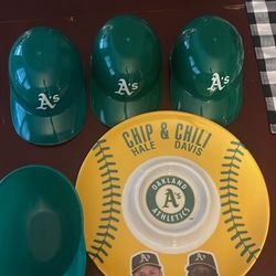 A’s Baseball Chip And Dip And Bowls