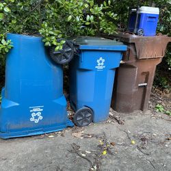 Three Garbage Cans