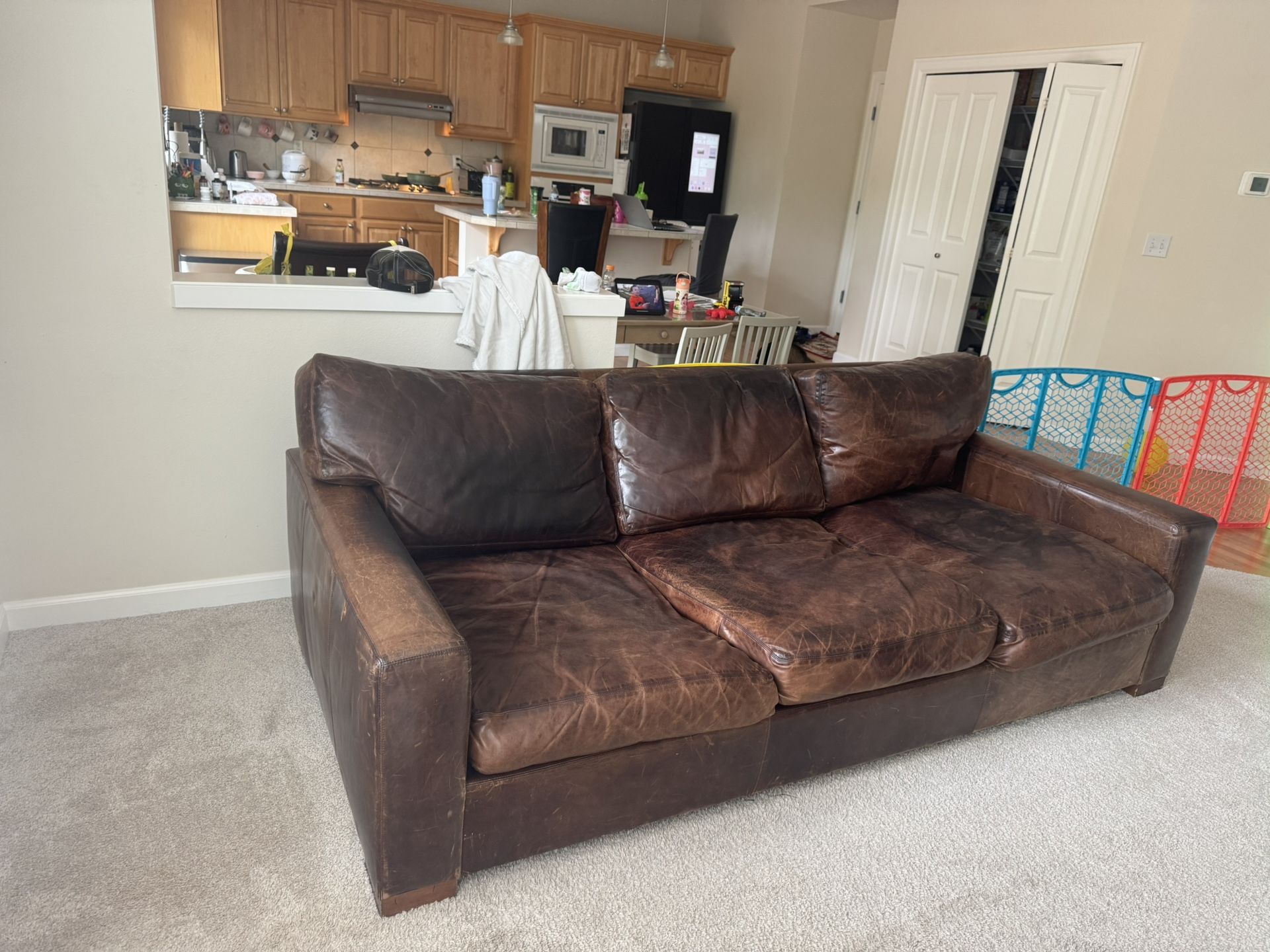 Restoration Hardware Leather Couch