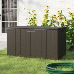 Barton Deck Box 130 Gallon Outdoor Patio Storage Bench Shed Cabinet Container