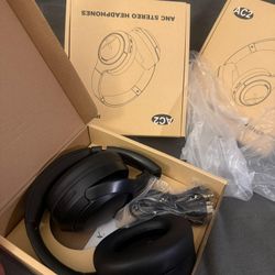 Hybrid Active Noise Cancelling Headphones, Wireless Bluetooth Headset Over Ear, 60H Playtime, High-Fidelity, Foldable, Comfort&Immersion for Work/Comm