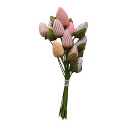 Martha Stewart Cloth Tulips Flowers Easter Spring Vase Floral Basket