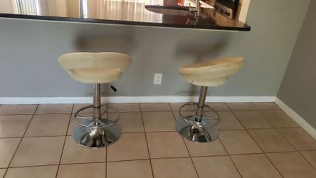 Leather Bar Chairs  -- Two