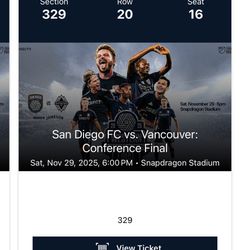 3 Tickets For SDFC Conference Final Tickets (Section 329)