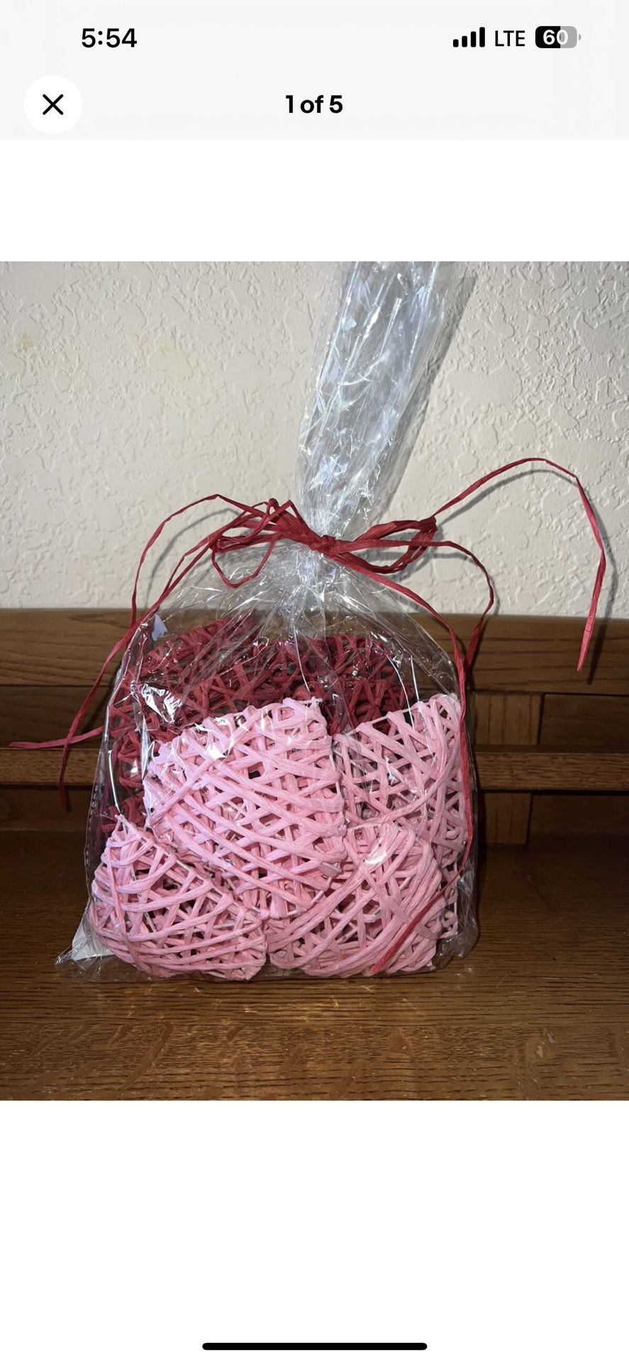 Valentine's Day Bag of Hearts Bowl Filler NEW Pier 1 Imports 