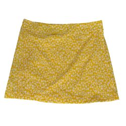 Rip Skirt Hawaii Women's Floral Wrap Skirt Size M Yellow