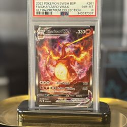 2022 POKEMON SWSH BLACK STAR PROMO #261 FULL ART/CHARIZARD VMAX PSA 8