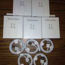 5 IPHONE CHARGER BOX AND CORD