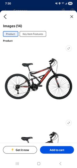 Hyper Bicycles 26" Shocker Mountain Bike, Adult Ages 14+, Black/Red