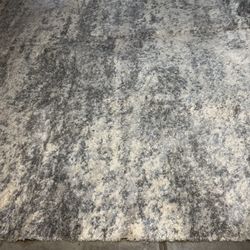 VIEH Berber Shag Collection Area Rug - 12' Square, Grey Blue & Cream, Abstract Design, Non-Shedding & Easy Care, 1.2-inch For ($85)