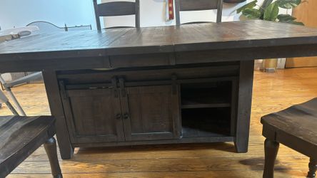 Beautiful And Sturdy Dark wooden Dining Table 