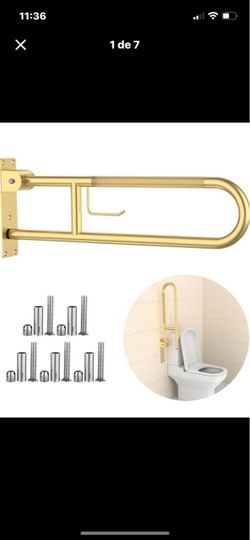 30.3 inch toilet grip bar folding grab with paper holder