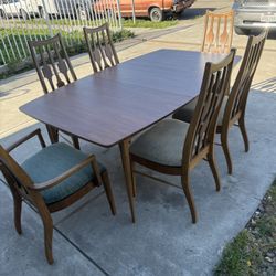 Mid Century Refinish Set Dining Table And Chairs 