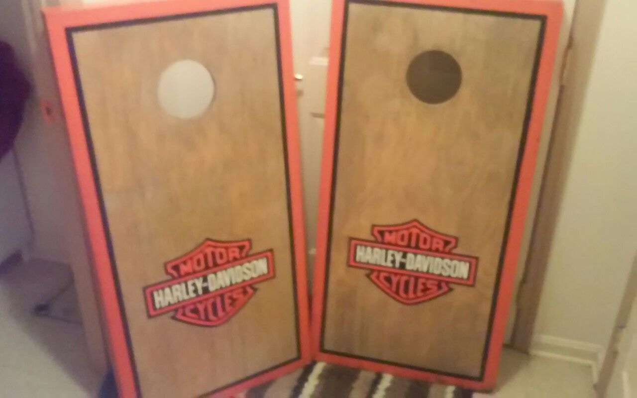 Awesome Harley Davidson Corn hole Boards ! Heavy Duty,one of the best made..