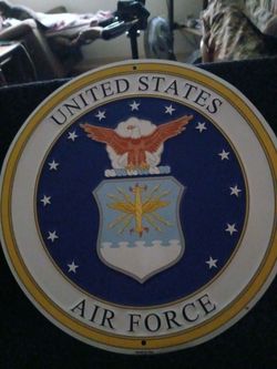 Metal air force sign.
