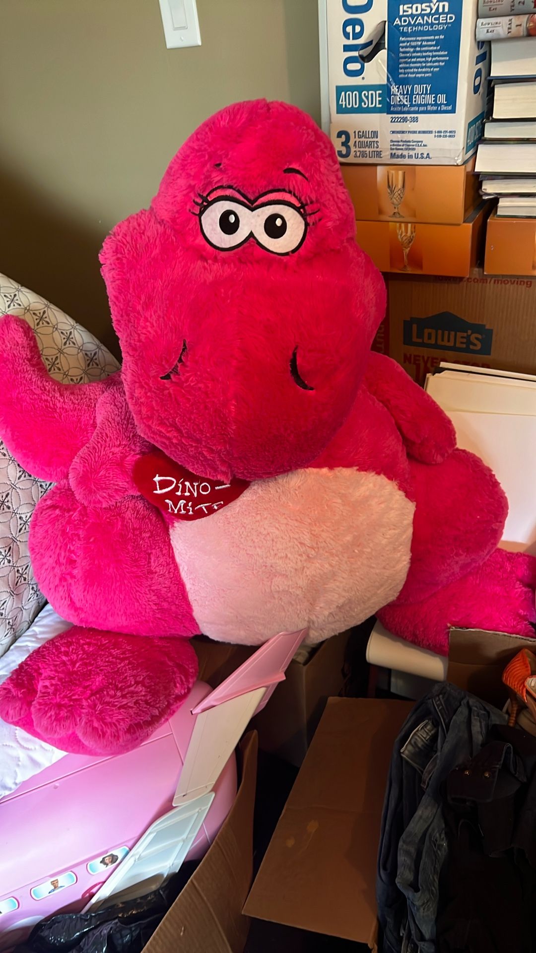 Pink Dino Mite Stuffed Animal Large