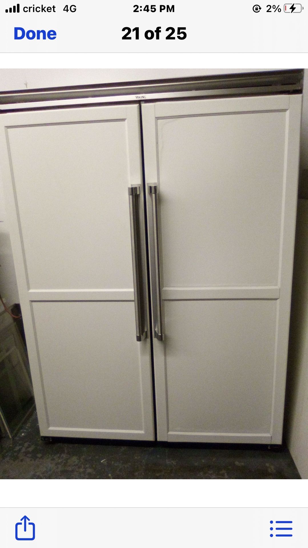 Viking Fridge /Freezer Separates Or Interlocks 60wide 83 Ht Ice Cold!
