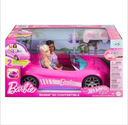 Barbie Hot Wheels Convertible Pink Car Remote Control RC 2 Barbie Dolls Sealed
