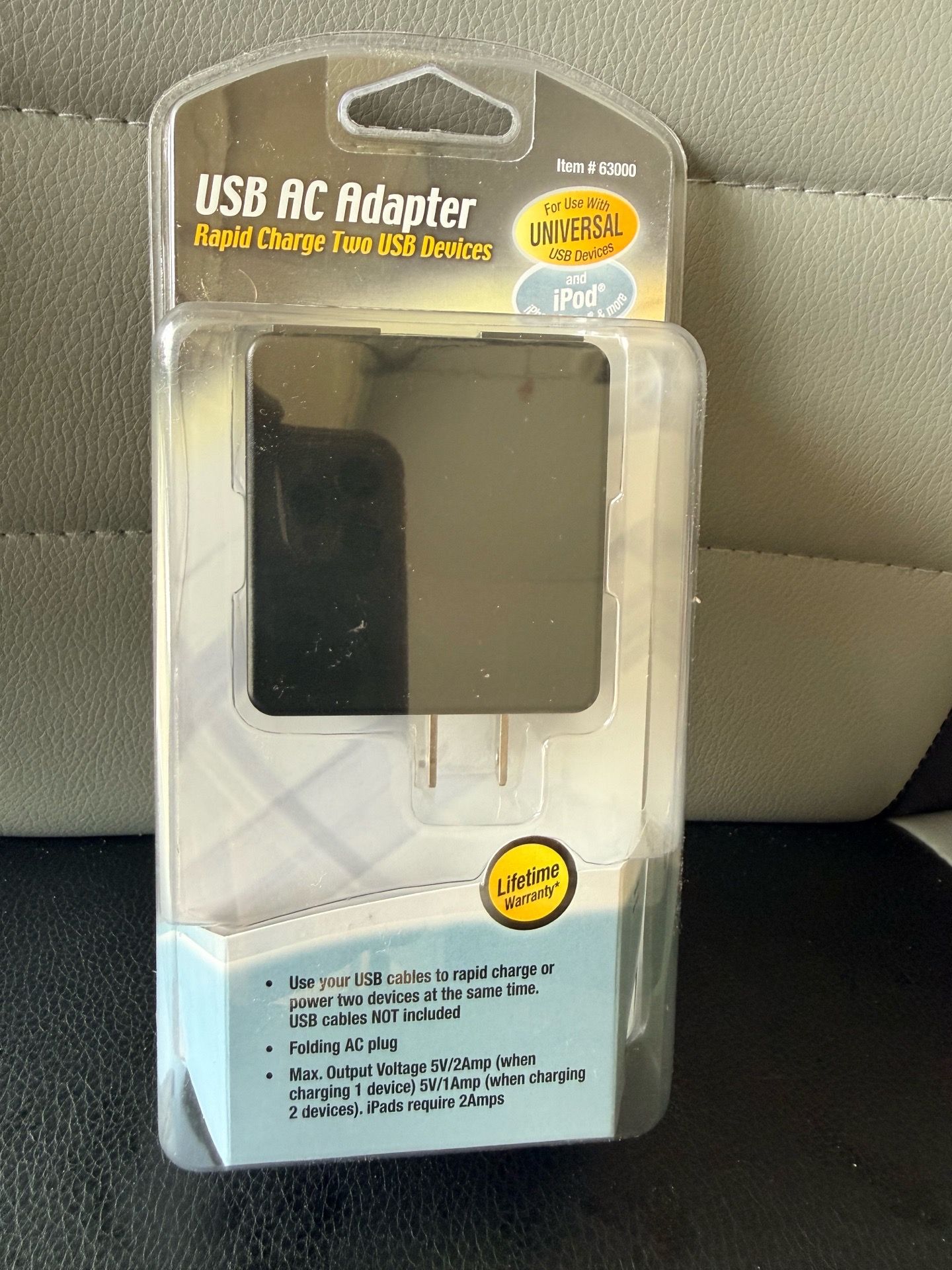 USB AC Adapter Rapid Charge Two USB Devices