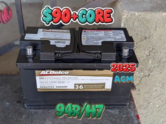 AGM Car Battery Group Size 94r/H7