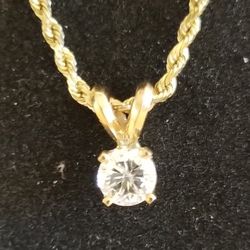 Diamond Pendant On 14kt. Chain