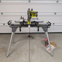 RYOBI 10" Sliding Compound Miter Saw + Foldable QuickStand (Barely Used!)