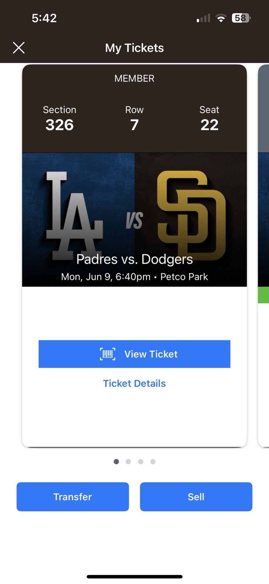 Single Padres Ticket Tonight June 9 640pm Now Vs La Los Angeles Dodgers