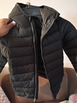 Black Quilted Puffer Jacket with Hood