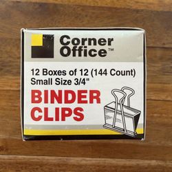 3/4” Small Binder Clips Brand New In Box