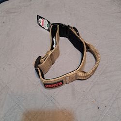 KONG dog collar with handle size: L color: Tan