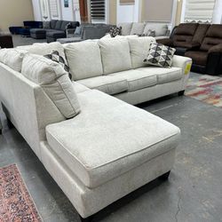 Brand New 🔥ABINGER NATURAL RAF SLEEPER SECTIONAL SOFA