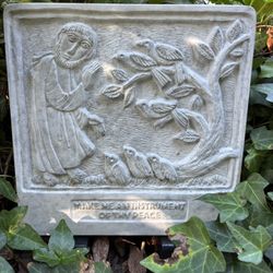 Saint Francis Cement Plaque