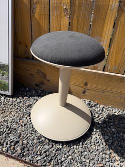 Ikea Modern Pedestal Stool with Upholstered Seat