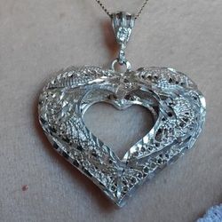 Vintage Sterling Heart Pendant