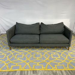 ( Delivery Available ) Dark Gray Sofa with Gold Legs
