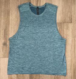 Lululemon Metal Vent Tech Tank Muscle Heather Blue Sleeveless Gym Shirt Men’s XXL 2XL