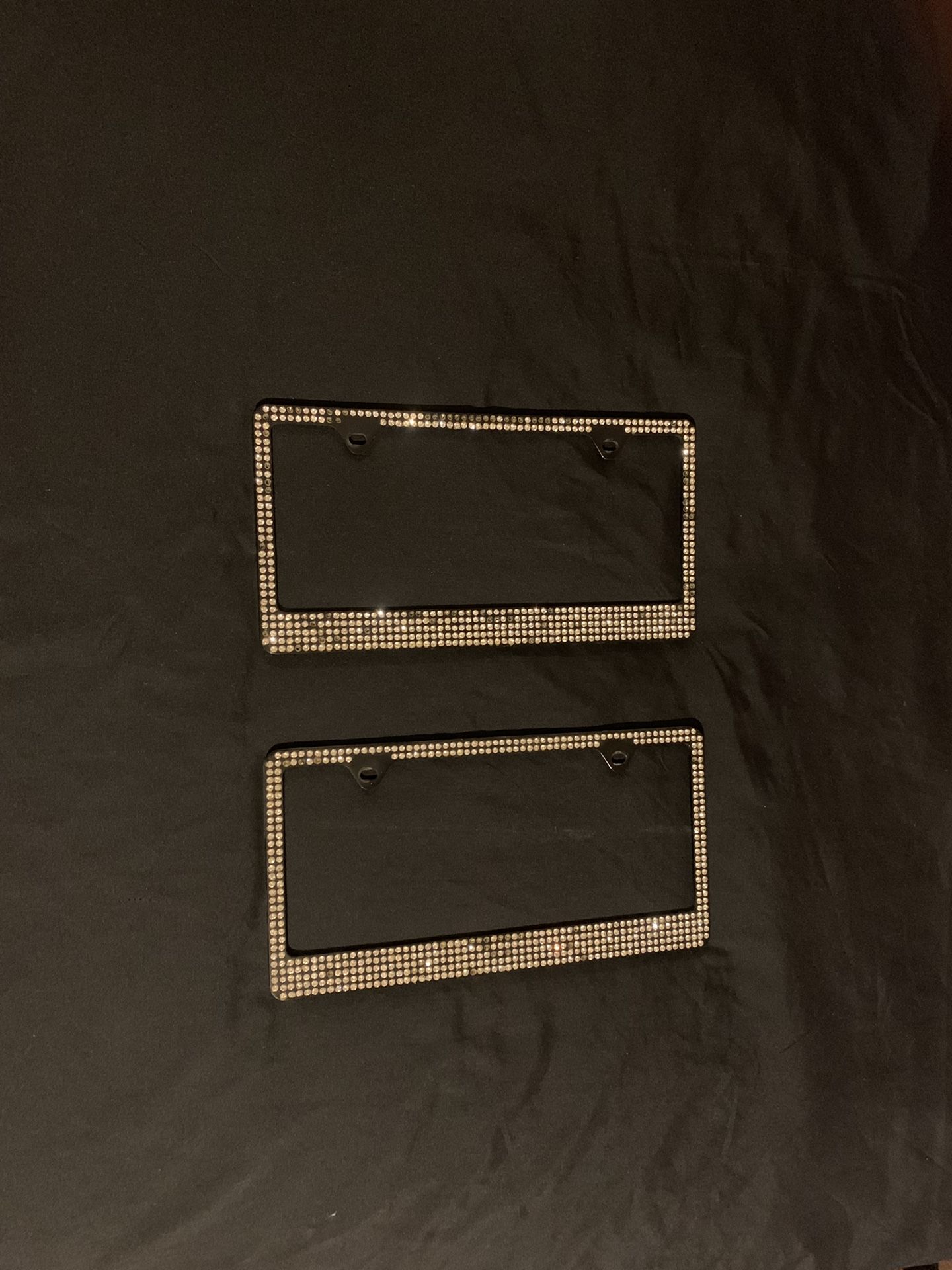 Black Metal Diamond License Plates