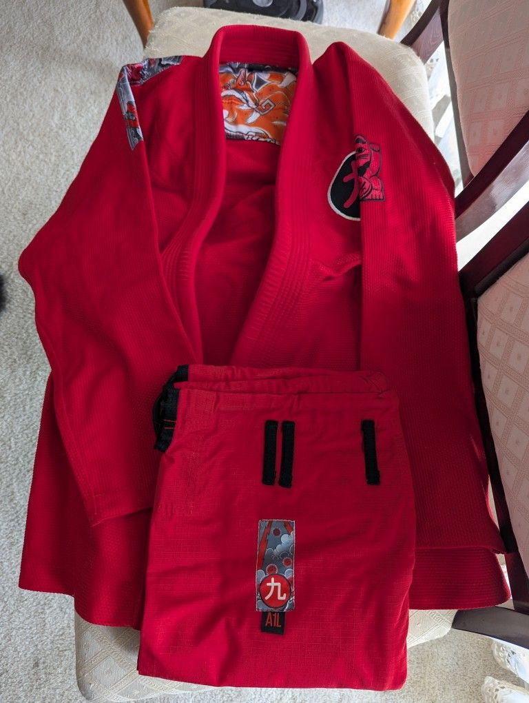 Nine Lives Men's Red Jiu Jitsu Gi - Size A1L